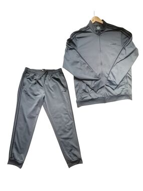 Adidas Gray Athletic Track Jacket & Pants Set Sz Xl